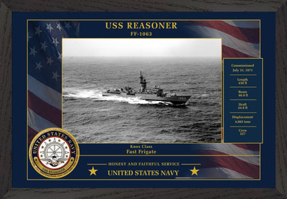 USS Reasoner FF-1063 Framed Patriotic Photo