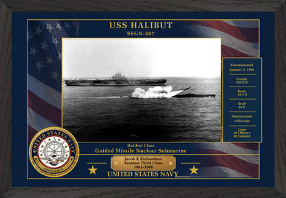 USS Halibut SSGN-587 Framed Patriotic Photo