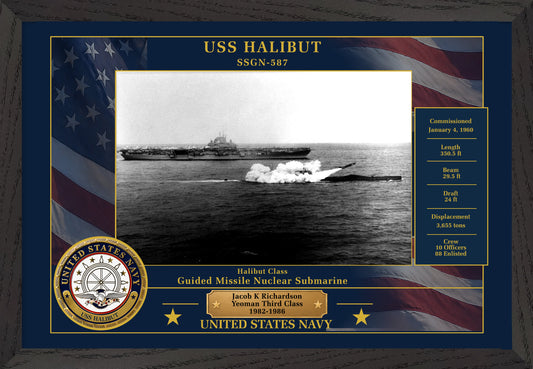 USS Halibut SSGN-587 Framed Patriotic Photo