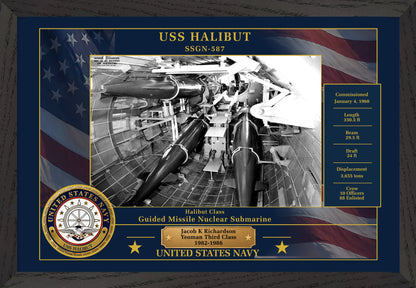 USS Halibut SSGN-587 Framed Patriotic Photo