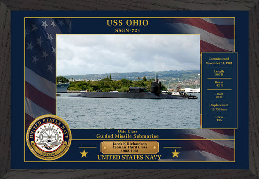 USS Ohio SSGN-726 Framed Patriotic Photo