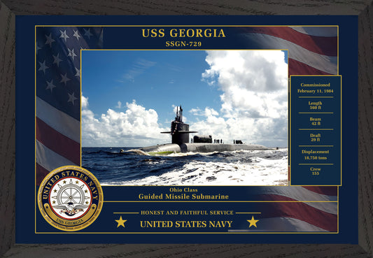 USS Georgia SSGN-729 Framed Patriotic Photo