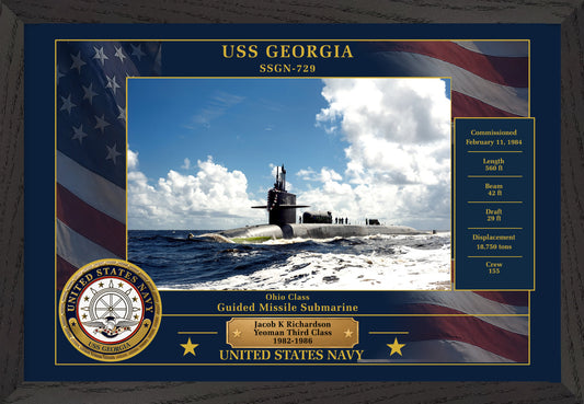 USS Georgia SSGN-729 Framed Patriotic Photo