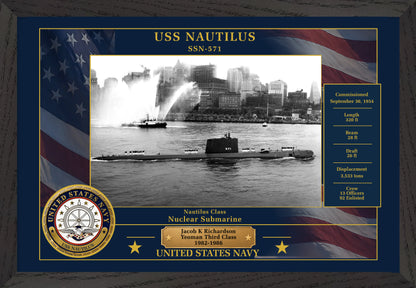 USS Nautilus SSN-571 Framed Patriotic Photo