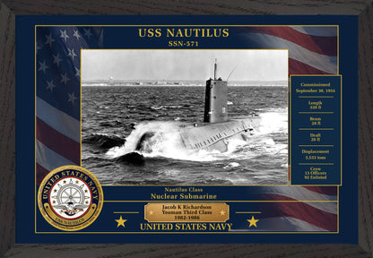 USS Nautilus SSN-571 Framed Patriotic Photo