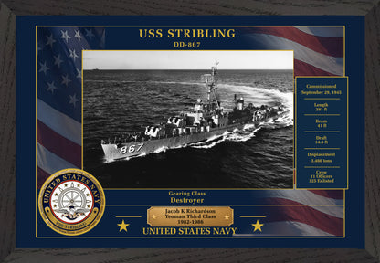 USS Stribling DD-867 Framed Patriotic Photo