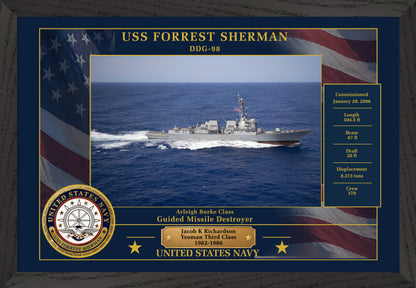 USS Forrest Sherman DDG-98 Framed Patriotic Photo