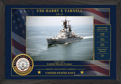 USS Harry E Yarnell CG-17 Framed Patriotic Photo