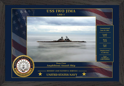 USS Iwo Jima LHD-7 Framed Patriotic Photo