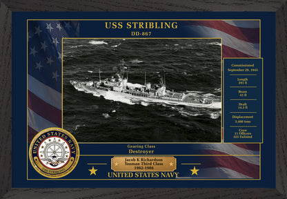 USS Stribling DD-867 Framed Patriotic Photo
