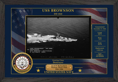 USS Brownson DD-868 Framed Patriotic Photo