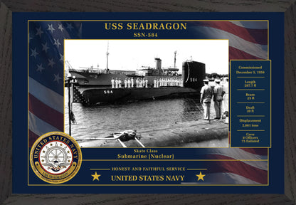 USS Seadragon SSN-584 Framed Patriotic Photo