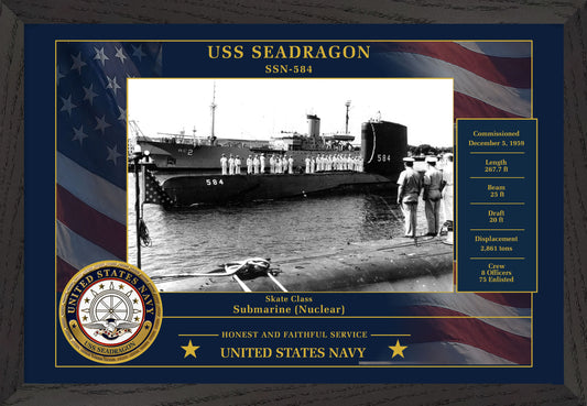 USS Seadragon SSN-584 Framed Patriotic Photo