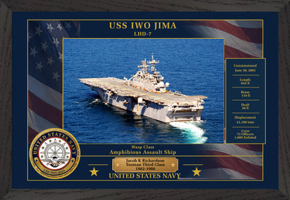 USS Iwo Jima LHD-7 Framed Patriotic Photo