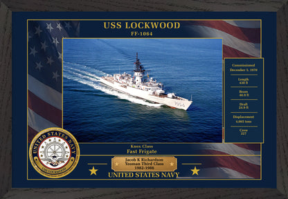 USS Lockwood FF-1064 Framed Patriotic Photo
