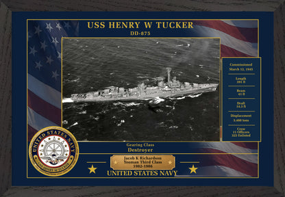 USS Henry W Tucker DD-875 Framed Patriotic Photo