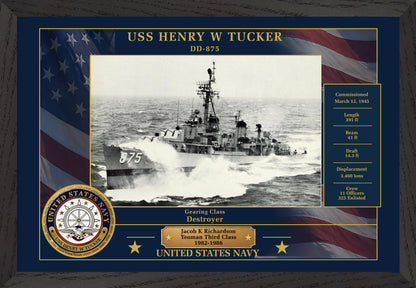 USS Henry W Tucker DD-875 Framed Patriotic Photo