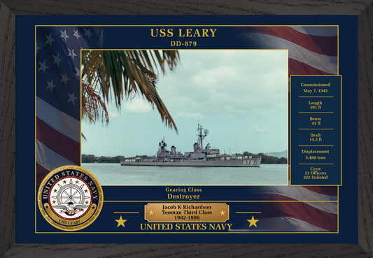 USS Leary DD-879 Framed Patriotic Photo