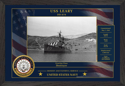 USS Leary DD-879 Framed Patriotic Photo