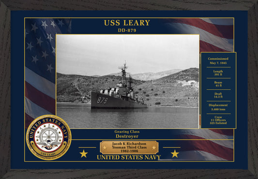 USS Leary DD-879 Framed Patriotic Photo