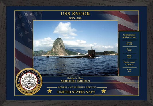 USS Snook SSN-592 Framed Patriotic Photo