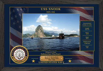 USS Snook SSN-592 Framed Patriotic Photo