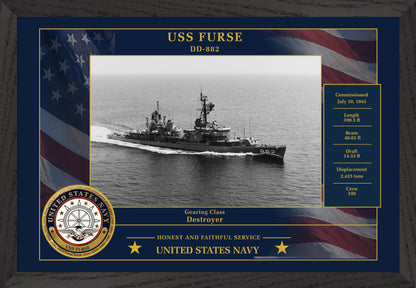USS Furse DD-882 Framed Patriotic Photo