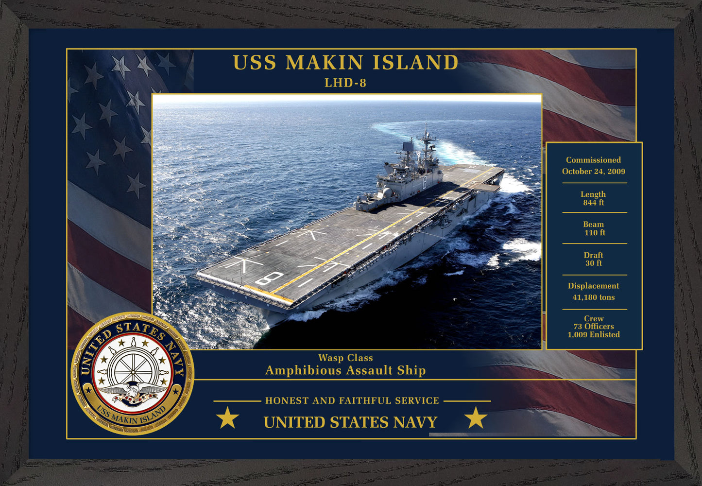 USS Makin Island LHD-8 Framed Patriotic Photo