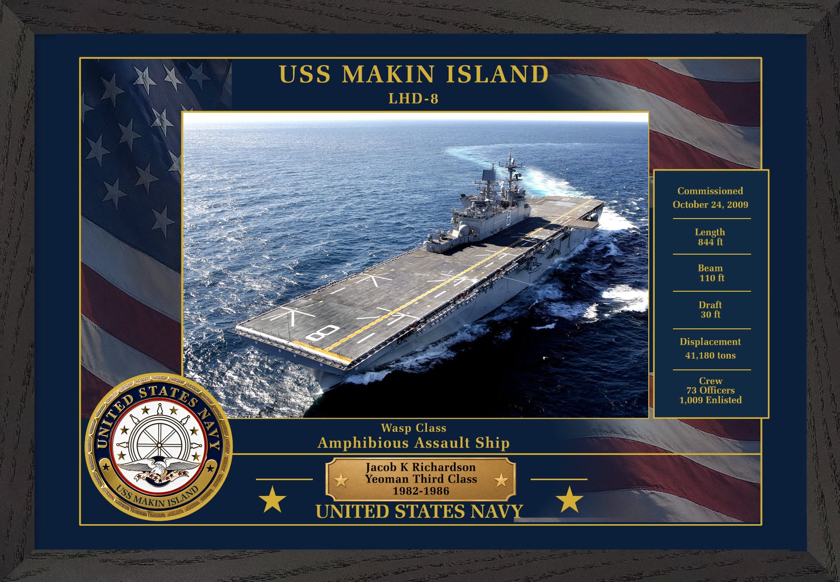 USS Makin Island LHD-8 Framed Patriotic Photo