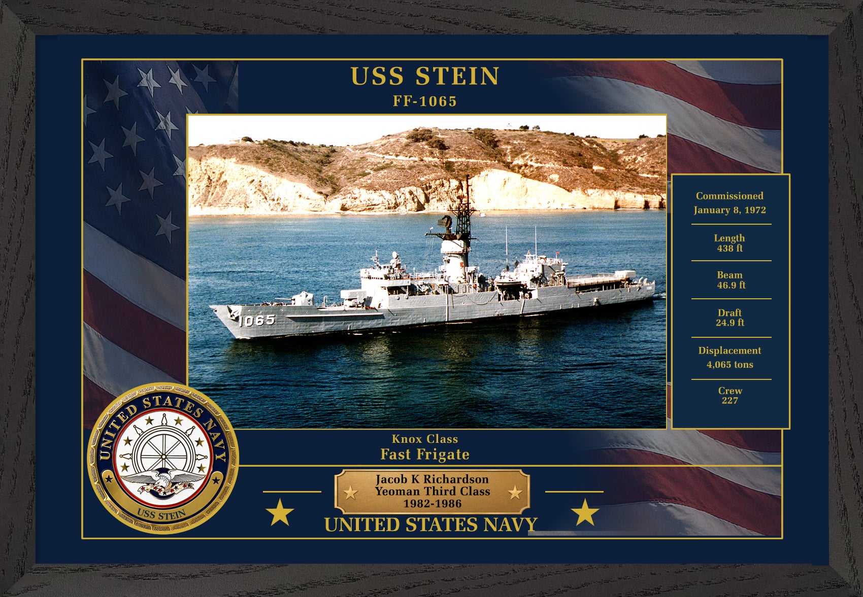 USS Stein FF-1065 Framed Patriotic Photo