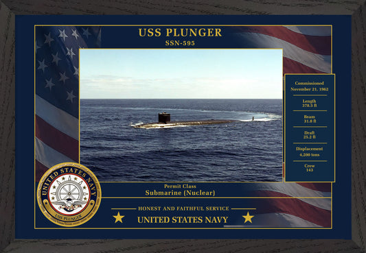 USS Plunger SSN-595 Framed Patriotic Photo