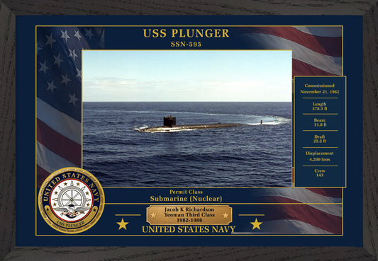 USS Plunger SSN-595 Framed Patriotic Photo