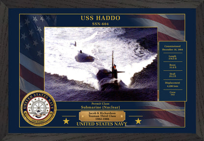 USS Haddo SSN-604 Framed Patriotic Photo