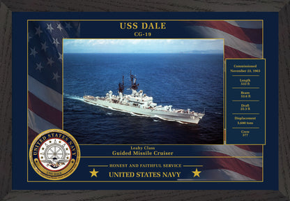 USS Dale CG-19 Framed Patriotic Photo