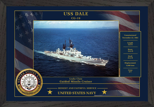 USS Dale CG-19 Framed Patriotic Photo