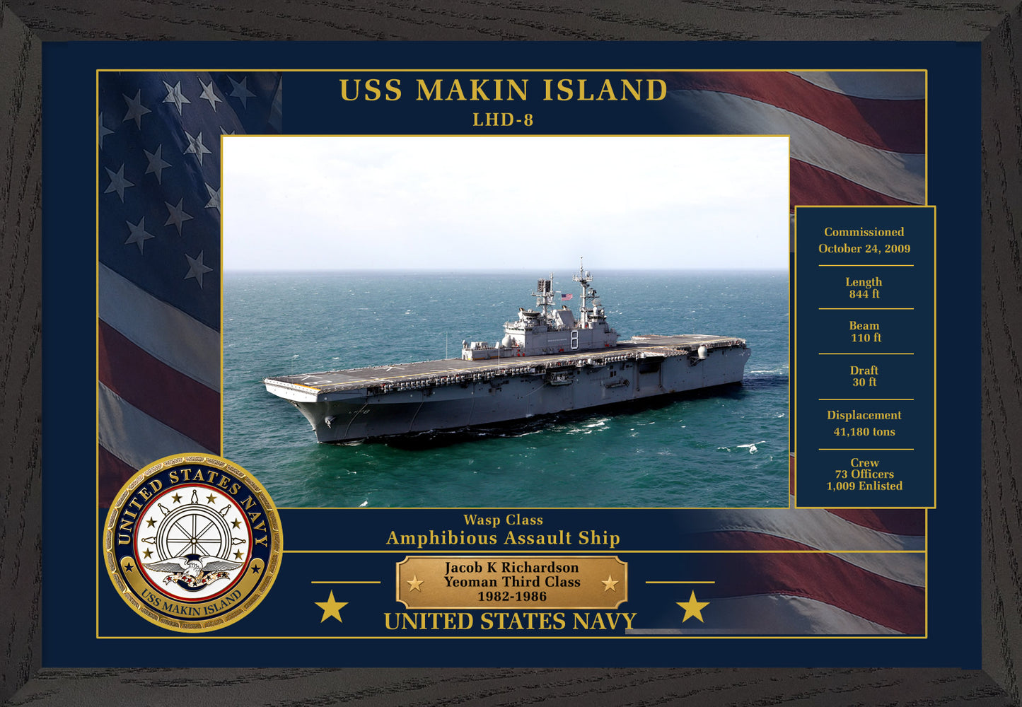 USS Makin Island LHD-8 Framed Patriotic Photo