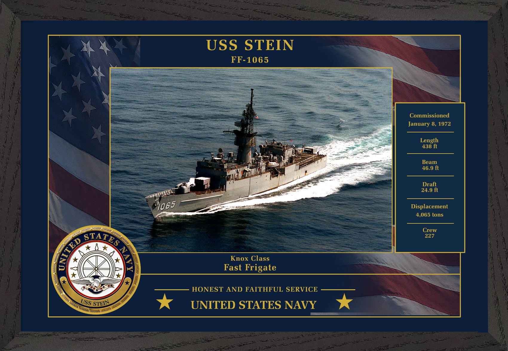 USS Stein FF-1065 Framed Patriotic Photo