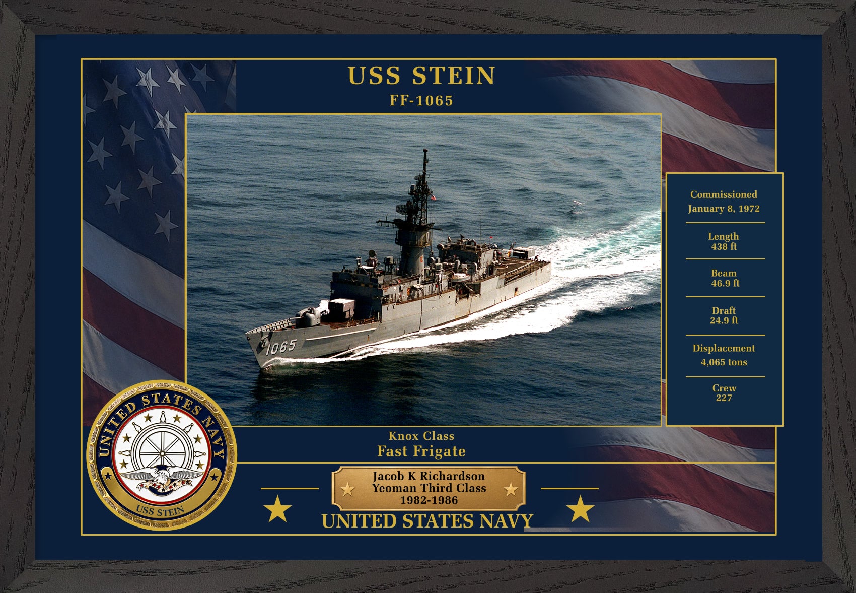 USS Stein FF-1065 Framed Patriotic Photo