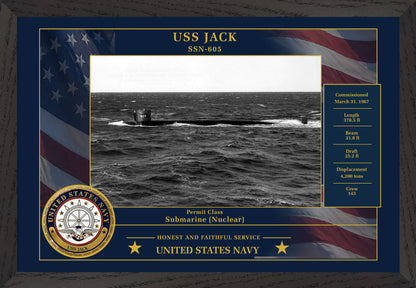 USS Jack SSN-605 Framed Patriotic Photo