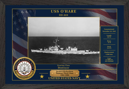 USS Ohare DD-889 Framed Patriotic Photo