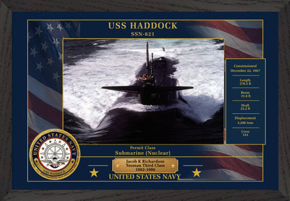USS Haddock SSN-621 Framed Patriotic Photo