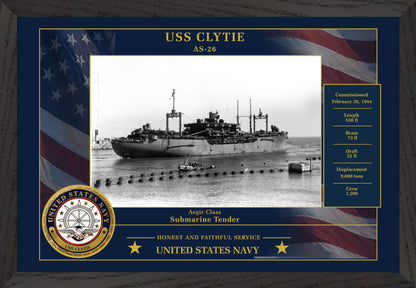 USS Clytie AS-26 Framed Patriotic Photo