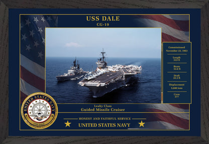 USS Dale CG-19 Framed Patriotic Photo