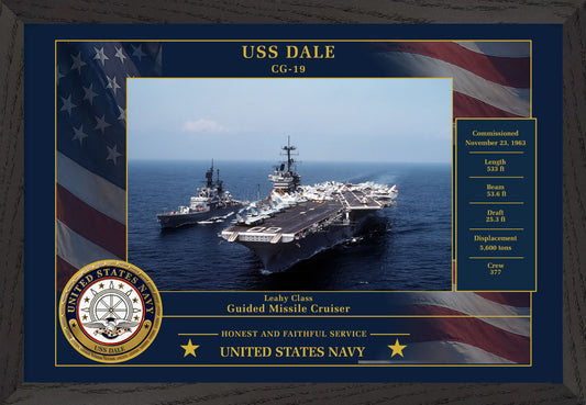 USS Dale CG-19 Framed Patriotic Photo