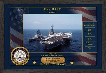 USS Dale CG-19 Framed Patriotic Photo