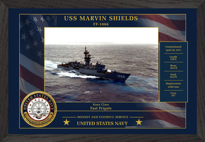 USS Marvin Shields FF-1066 Framed Patriotic Photo