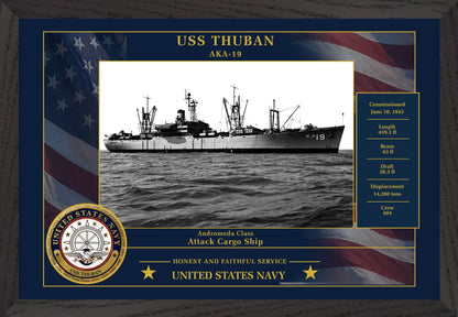 USS Thuban AKA-19 Framed Patriotic Photo