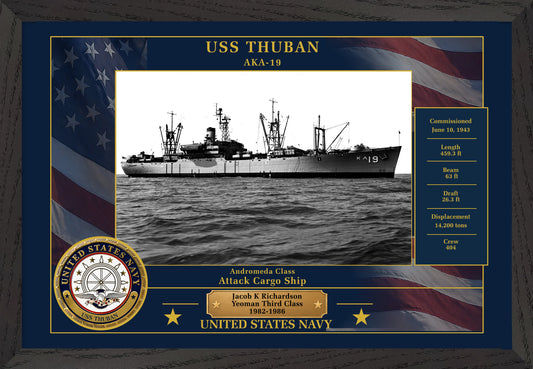 USS Thuban AKA-19 Framed Patriotic Photo