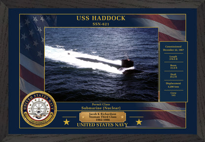 USS Haddock SSN-621 Framed Patriotic Photo