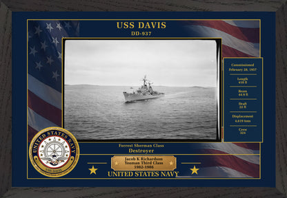 USS Davis DD-937 Framed Patriotic Photo